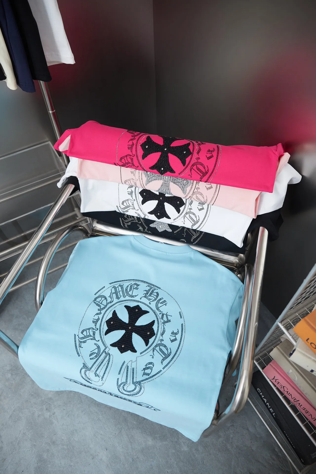 Ch*ome Hearte 26SS New Arrival logo 100% 32 1X 1 ➕ logo ：Black/White/Pink/ /Blue Size：S/M/L/XL